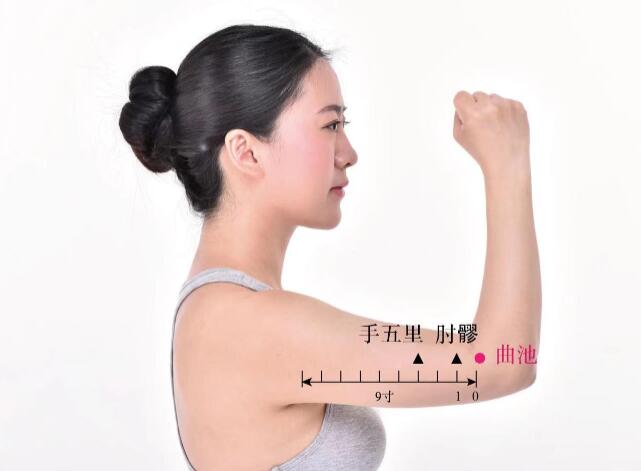 曲池的準確位置圖及視頻功效位位置圖
