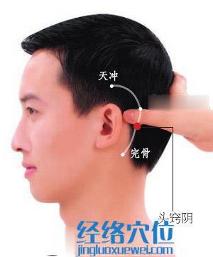 頭竅陰穴位位置圖 頭竅陰穴位位置圖