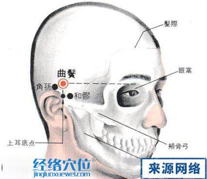 曲鬢穴的位置解剖分析圖