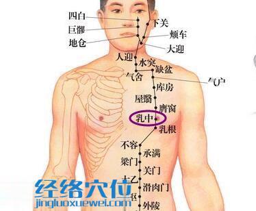 乳中穴位位置圖